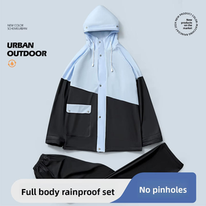 Un imperméable intégral pour hommes et femmes, un ensemble de vêtements de <span class=keywords><strong>pluie</strong></span> pour les trajets en moto, vélos électriques et bicyclettes - Product Image 3