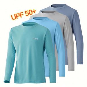 Venta al por mayor impreso UPF 50 + rendimiento pesca Camisas manga larga transpirable protección UV correr entrenamientos protección solar 100% - Product Image 1