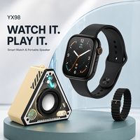 Montre connectée Xtauri YX98 avec écran AMOLED de 2,01 pouces, haut-parleur Bluetooth transparent triangulaire, 2 bracelets, charge sans fil, coffret cadeau