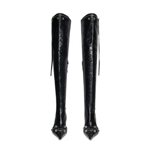 Bottes longues pour femmes avec ornements métalliques, couleurs et tailles personnalisées, bottes hautes au-dessus du genou, bottines cuissardes pour femme, chaussures en promotion - Product Image 3