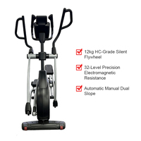 Vélo elliptique de fitness professionnel robuste à cadre en acier magnétique silencieux pour entraînement cardio