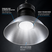 Projecteur LED Industriel à Réflecteur en Aluminium Traditionnel 50W-240W SMD 3030 à Refroidissement par Ailettes pour Entrepôt, Usine et Atelier