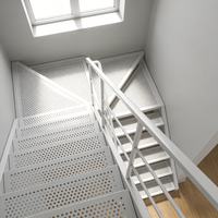 Marches d'escalier en métal perforé modernes, très demandées, en acier inoxydable, anti-rouille, personnalisables pour villas et hôtels