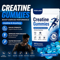 Gummies véganes de créatine monohydrate à marque privée pour adultes, sans sucre, pour améliorer les performances sportives avec 5 g de créatine