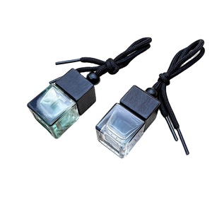 5ml Square Small Empty <b>Car</b> Hanging Empty Perfume <b>Car</b> <b>Diffuser</b> <b>Car</b> Perfume <b>Bottle</b> With Black Wood Cap - Product Image 1