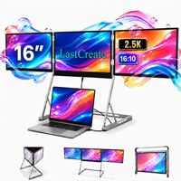 Moniteur portable triple écran 16 pouces 2.5K IPS LCD 400 Nits Type C 60 Hz pour les entreprises