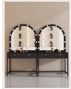 Modern LED Light Bedroom Furniture Optional Black Color Dresser with Storage for Makeup <b>Vanity</b> Dressing <b>Table</b> Salon Furniture - Product Image 2