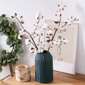 Fleurs séchées artificielles en coton 48 cm, bouquet blanc préservé, décoration de Noël, longue durée, réutilisable, décoration d'intérieur - Product Image 2