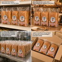 Sacs d'emballage pour pain en plastique CPP transparent de qualité alimentaire avec impression de logo personnalisé, sac à soufflet latéral pour supermarchés