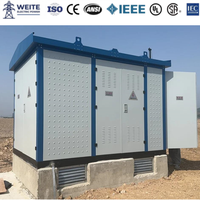 Coffret de distribution 10KV 24KV, armoire 60Hz, transformateur triphasé immergé dans l'huile, transformateur monté sur socle, sous-station compacte, utilisation extérieure