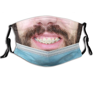 Máscara facial humana divertida impresa en 3D, reutilizable, lavable, para cosplay, fiestas, disfraces, carnaval, novedad, boca humana realista - Product Image 3