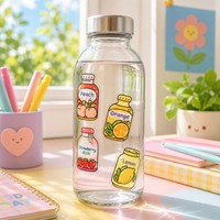 Hoja de Pegatinas Personalizadas con Logotipo de Marca, Diseño de Dibujos Animados, Lindas, Impermeables, de Vinilo Transparente, Múltiples Diseños, Troqueladas y con Corte Kiss Cut