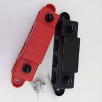 Bloc de bornes de distribution d'alimentation à deux pièces pour batteries 12V, 24V, 48V, avec fusibles, barres omnibus et goujons M8, avec couvercle