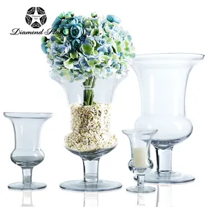 Ensemble de Vase à fleurs en verre cristal étoile diamant, Transparent épais rond hydroponique décoration de mariage maison Vase en verre Transparent