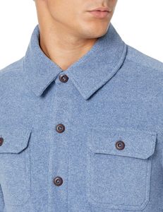 Essentials <span class=keywords><strong>giacca</strong></span> da uomo Casual in jeans lunga in pile polare con Logo frontale fodera in cotone <span class=keywords><strong>e</strong></span> rifinitura antivento per l'inverno - Product Image 3