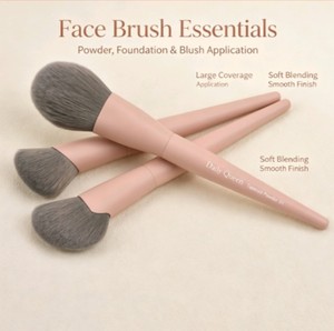 DailyQueen – Ensemble de 19 pinceaux de maquillage roses véganes, poils synthétiques doux, format voyage, pour fond de teint, <span class=keywords><strong>crayon</strong></span> à sourcils et estompage - Product Image 4