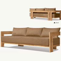 Ensemble de meubles de patio en teck de luxe moderne pour cour, hôtel, parc, canapé de jardin en teck pour utilisation en extérieur