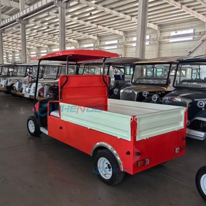 รถกอล์ฟไฟฟ้า สีแดงขาว คุณภาพเยี่ยม รถกอล์ฟไฟฟ้าสี่ล้อ พร้อมกระจกบังลม กล่องเก็บของ สำหรับการขนส่งพิเศษ - Product Image 4