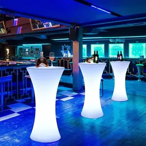 Mesa de <span class=keywords><strong>Bar</strong></span> LED moderna con iluminación Muebles de plástico impermeables para el hogar Bares Hoteles y centros comerciales para fiestas de cóctel - Product Image 6