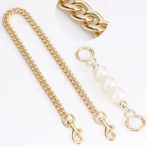 Mode Metalen Stoeprand Ketting Met Parels Kettingschakel Voor Tasband Vervanging Metalen Tas Parel Kettingen Link Voor Tas - Product Image 2