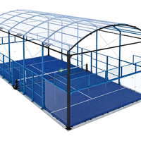 Système de toiture pour terrain de padel commercial, structure en acier galvanisé, mur en verre trempé, équipement sportif extérieur QJIN