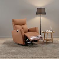 Fauteuil inclinable pivotant manuel en cuir moderne pour salon, villa et hôtel - Vente en gros