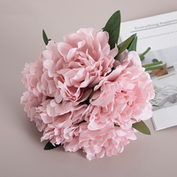 BF-AF07-1 Nouveau design, bouquet de fleurs artificielles en soie de haute qualité, fait main, pivoines blanches et rose poudré, pour Noël, la rentrée scolaire et la maison