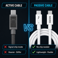 Câble Thunderbolt 5 tressé TPE/Nylon USB-C 80 Gbps 240 W 0,5/1,0 mètre certifié pour ordinateur portable, station d'accueil, SSD, moniteur