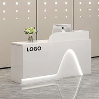 Mostrador de Recepción Personalizado Más Vendido de 2025, Mostrador de Salón de Belleza, Mesa de Recepción Pequeña, Mostrador de Recepción Circular para Salón de Uñas