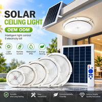 Plafonnier solaire LED avec télécommande, en plastique, étanche IP65, pour usage extérieur et domestique, de 40W à 300W