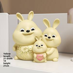 Figurine de <span class=keywords><strong>Famille</strong></span> de Lapins Emouvante en Promotion – Décoration Moderne pour Salon et Chambre – Kit d'Artisanat en Résine - Product Image 6