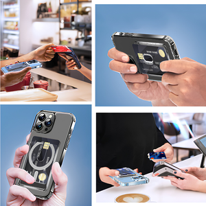 Novo Porta-Cartões Magnético Transparente Fosco Antiderrapante com Clipe Traseiro para Celular, Suporte para Cartões de Crédito, Fabricação OEM - Product Image 6