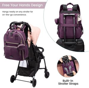 Sac à dos de voyage pour bébé, sac à langer, en cuir vegan PU, grande capacité, personnalisé, faible MOQ, échantillon gratuit - Product Image 5