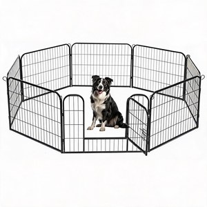 Parc pour chien robuste de grande taille, clôture modulaire à 8 panneaux avec porte autobloquante, cadre épaissi pour animaux de compagnie, utilisation intérieure et extérieure - Product Image 1