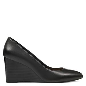 Décolleté da donna e da donna con tacco a zeppa con punta stretta in ecopelle nera - Product Image 6