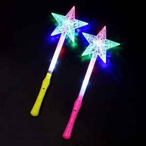 Luckykoo Hot Selling Girl Princess Children Love Heart Snowflake <b>Led</b> Flashing Light up <b>Star</b> Wand Toys <b>Led</b> Magic Wand for Kids - Product Image 4
