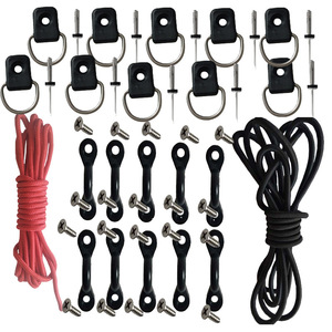Kit d'accessoires pour kayak avec anneaux en D en acier inoxydable et corde pour canoë kayak 2 places, sports nautiques en plein air - Product Image 3