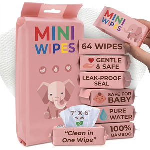 Fabricant de lingettes miniatures faciles à transporter, hypoallergéniques, pour le nettoyage des bébés, sans alcool, lingettes humides pour enfants - Product Image 1