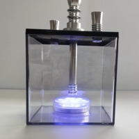 Narguilé électrique bon marché de qualité narguilé personnalisé vente en gros mise à niveau Cube shisha Cube acrylique carré coloré Shisha narguilé LED