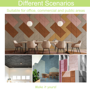 Pannello Acustico in Lana di Legno Ignifugo Qinsound, Decorazione Murale, Pannello Isolante Acustico, Materiale Fonoassorbente - Product Image 6