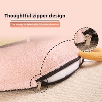 Coussin d'hiver pour animaux de compagnie en peluche (chats et chiens) - Tapis de couchage épaissi avec fonction de maintien au chaud, en forme de question mark, pour usage intérieur, lavable à l'eau