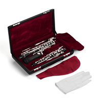 Professional Oboe C Key Semi-automatic Style Woodwind Instrument with Oboe Reed Gloves Leather Case Carry Bag Cleaning Cloth