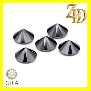 Black Moissanite Loose Diamonds 0.5~5 Carats Round Brilliant Cut GRA Certified Lab Created Gemstones for Rings and Pendants - Product Image 2