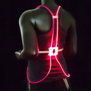 Wholesale OEM Safety RGB <b>LED</b> 200 Lumens <b>Rechargeable</b> Battery IP44 Fiber Running Vest with Front <b>Lights</b> Reflective Vest for Men - Product Image 4