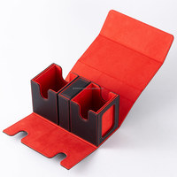 Boîte de rangement Commander avec 2 étuis à cartes détachables et fenêtre de visualisation pour 200 cartes TCG à double pochette