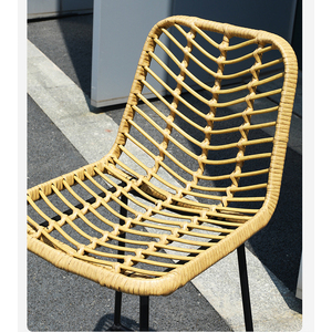 <span class=keywords><strong>Chaise</strong></span> <span class=keywords><strong>en</strong></span> rotin PE <span class=keywords><strong>en</strong></span> <span class=keywords><strong>osier</strong></span> tissé à dossier haut pour l'extérieur <span class=keywords><strong>en</strong></span> fer facile à assembler fait à la main - Product Image 2