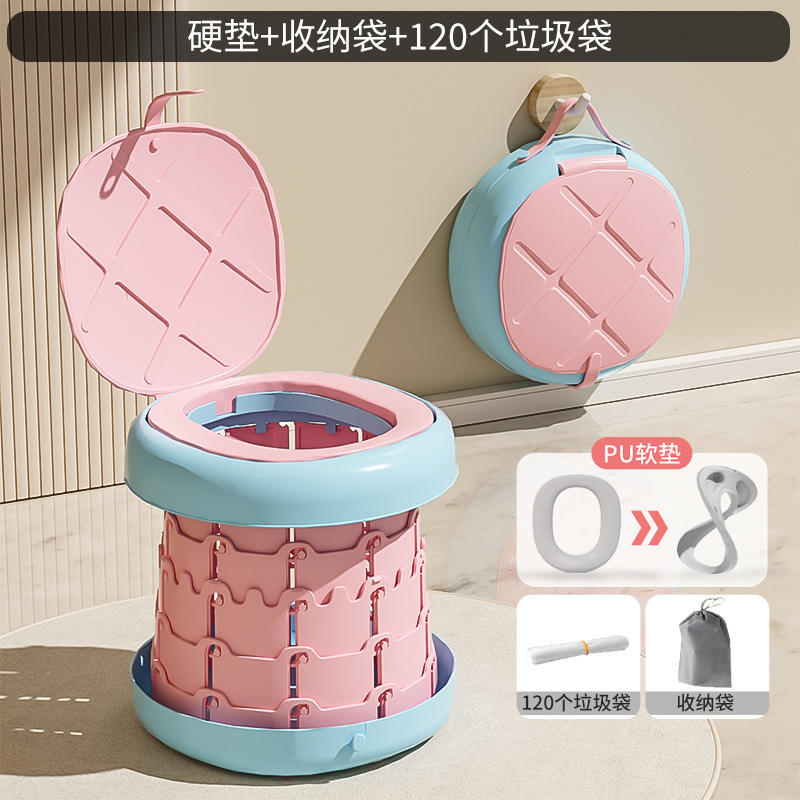 กระเป๋าเก็บของ PVC แบบนิ่มสามชั้น สีชมพูเชอร์รี่ (20 ซม.)