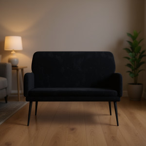 Tabourets et poufs stylés en velours noir 42.5 "x 31.1" x 31.1" - Product Image 2