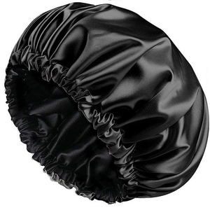 Gorro de Dormir de Satén Moderno para Mujeres y Niñas, Gorro para el Cabello de Color Sólido, Gorro de Seda de Doble Capa con Cordón Ajustable - Product Image 3