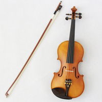 Violon professionnel en bois d'épicéa, fabriqué à la main, avec archet et étui